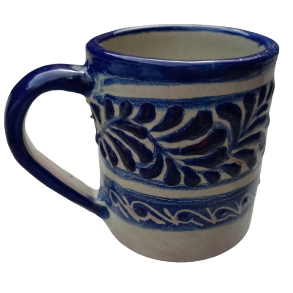 Taza talavera hojas azules auténtica